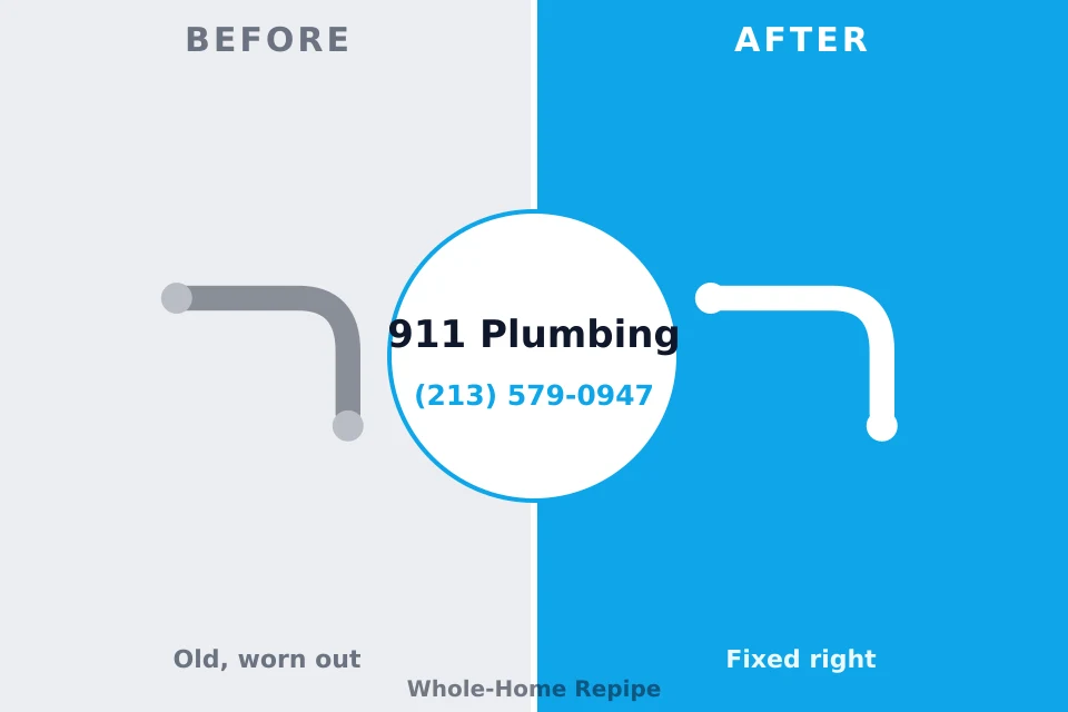 Before and after: plumbing repair North Fork, AZ